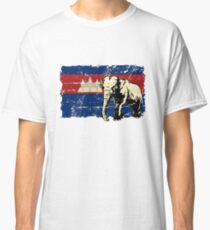 Cambodia Flag - Vintage Look Classic T-Shirt
