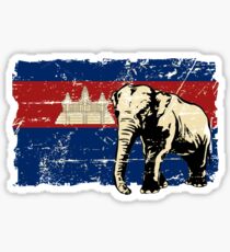 Cambodia Flag - Vintage Look Sticker