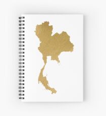 Gold Thailand map Spiral Notebook