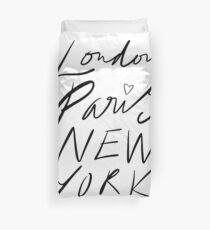 London. Paris. New York. Duvet Cover
