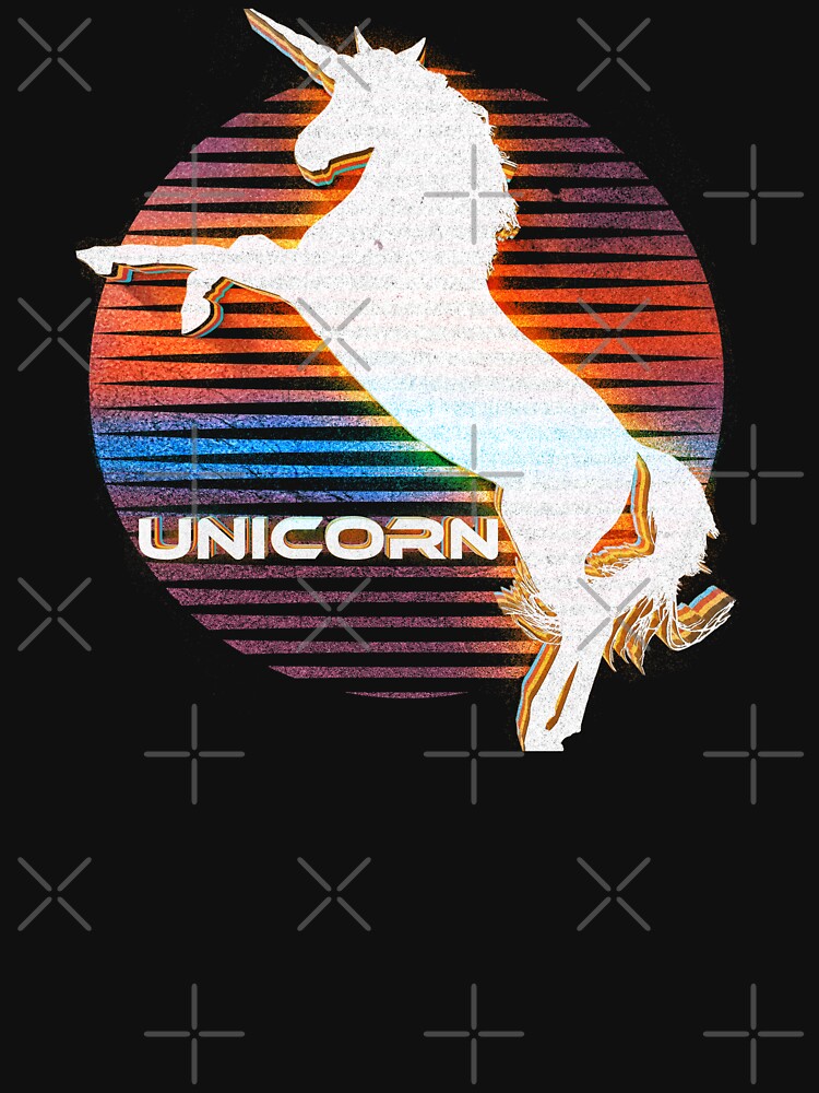 Unicorn Black Grey White Retro Galaxy Unicorn Graphic Logo by thespottydogg