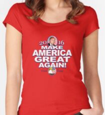 Donald Trump Make America Great 2016 Women's Fitted Scoop T-Shirt
