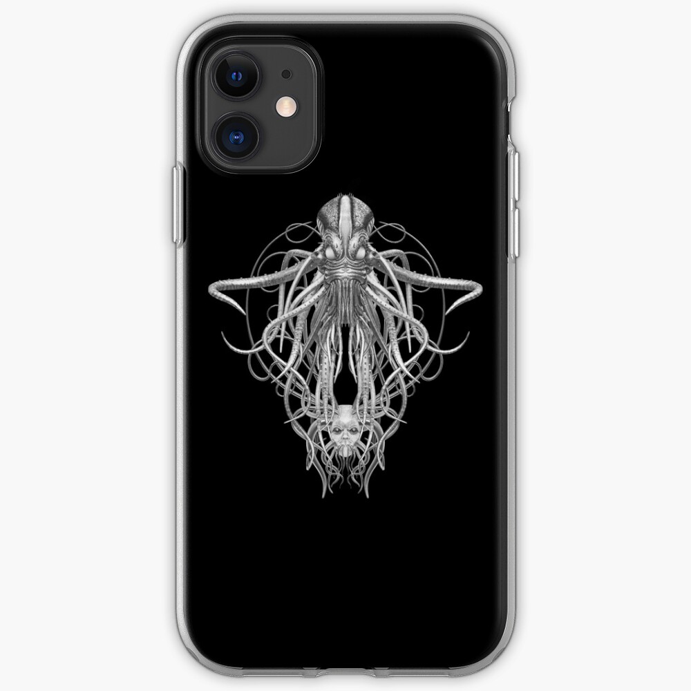 Cthulhu / Kraken in Black and White iPhone Case & Cover
