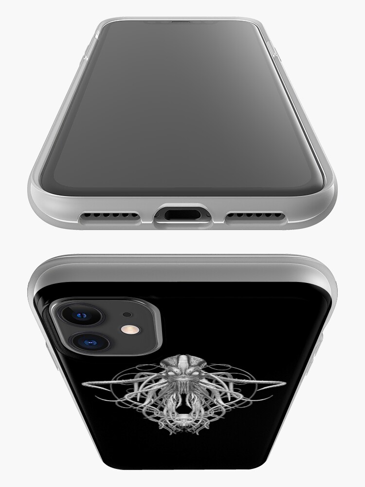 Alternate view of Cthulhu / Kraken in Black and White iPhone Case & Cover