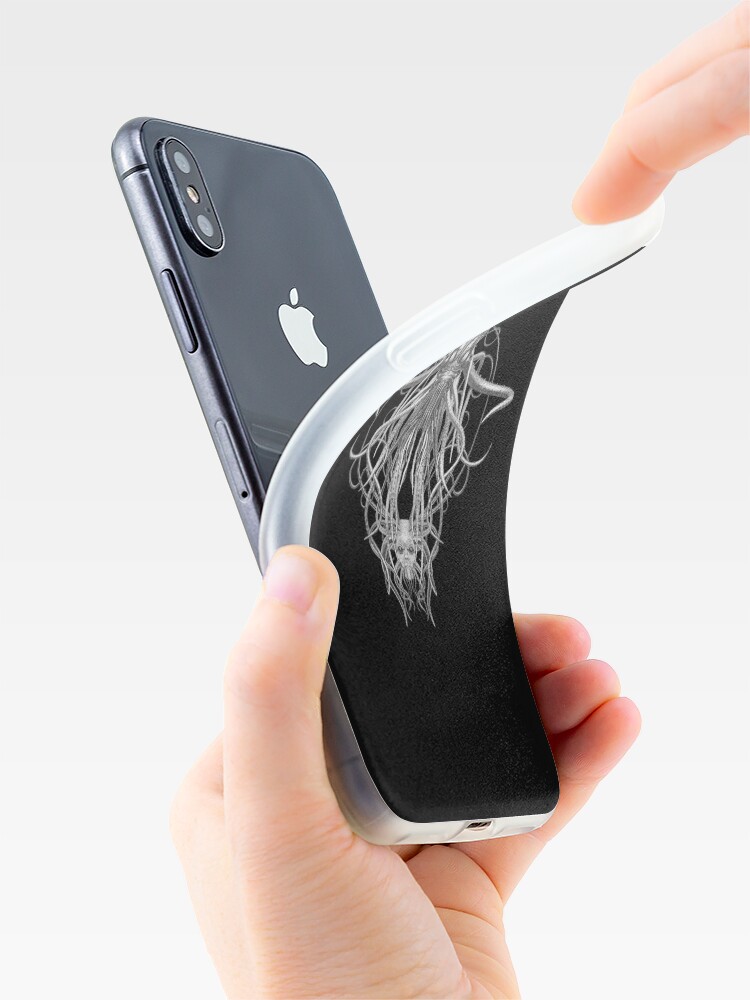 Alternate view of Cthulhu / Kraken in Black and White iPhone Case & Cover