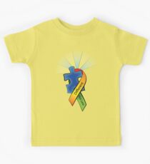 Autism Ribbon with Puzzle Peace Kids Tee