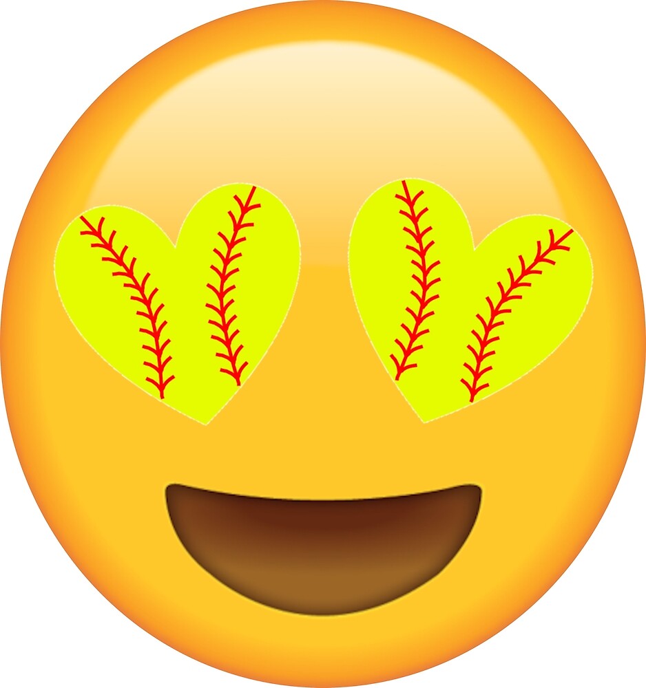 "Softball heart emoji" by bbanks1373 Redbubble