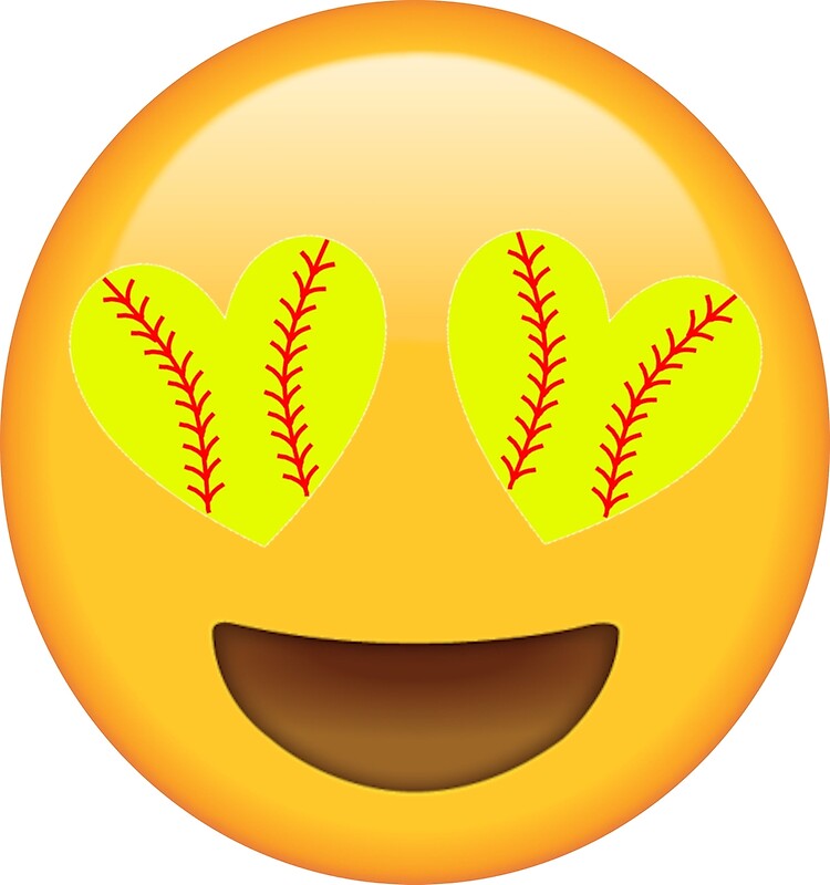 "Softball heart emoji" by bbanks1373 Redbubble
