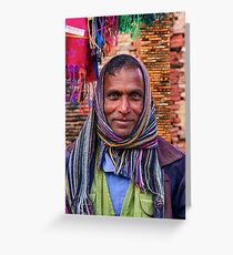 Scarf Seller. Greeting Card