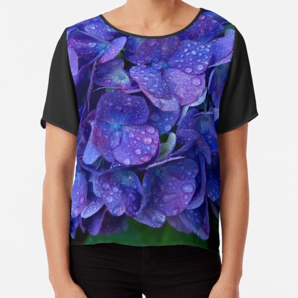 Ajisai Blues Chiffon Top