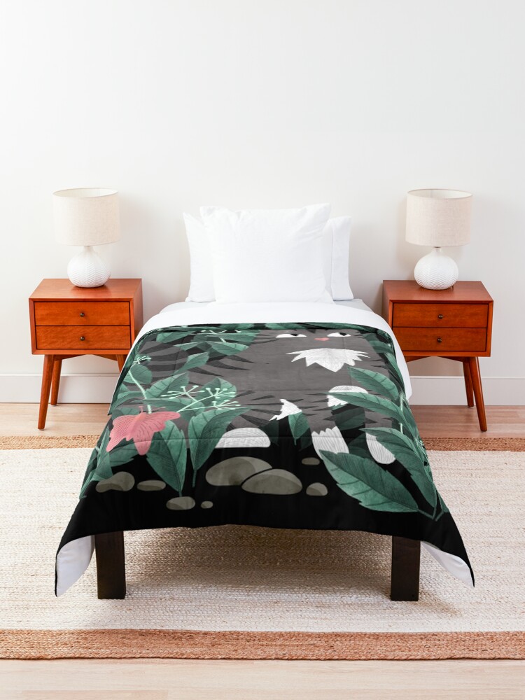 Alternate view of Butterfly Garden (Tabby Cat Version) Comforter
