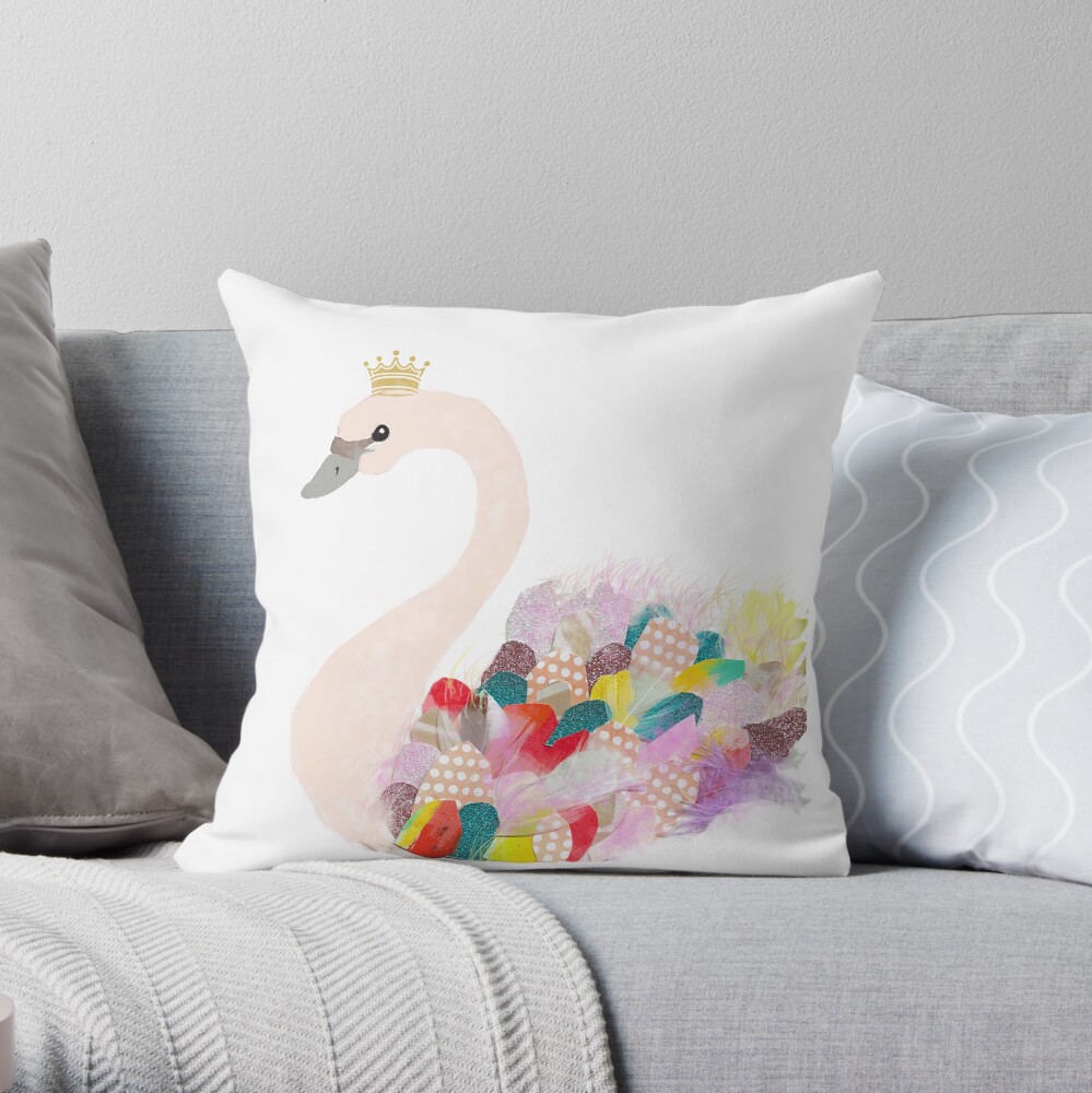 Swan Princess Throw Pillow