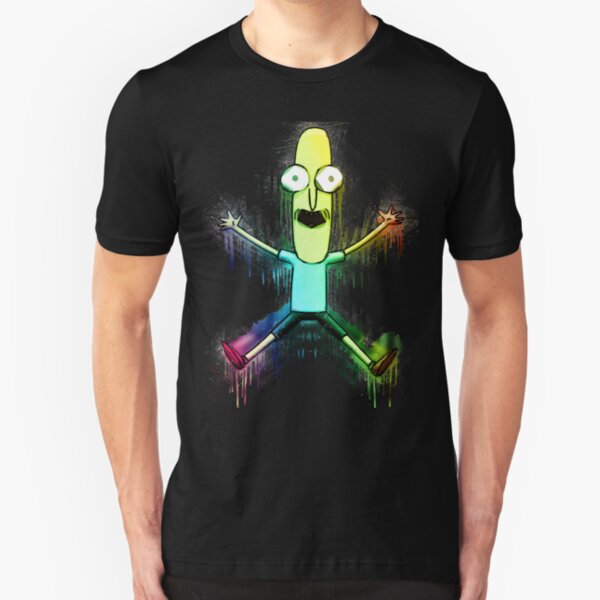 Mr. Poopy Butthole Full Street Art Rainbow Painting Slim Fit T-Shirt