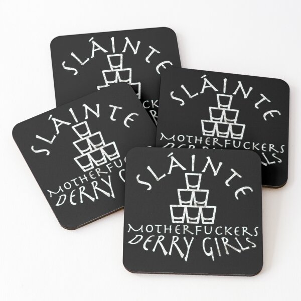 Derry Girls, Slainte Shotglasses Coasters (Set of 4)