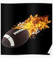 Flaming FootBall Poster