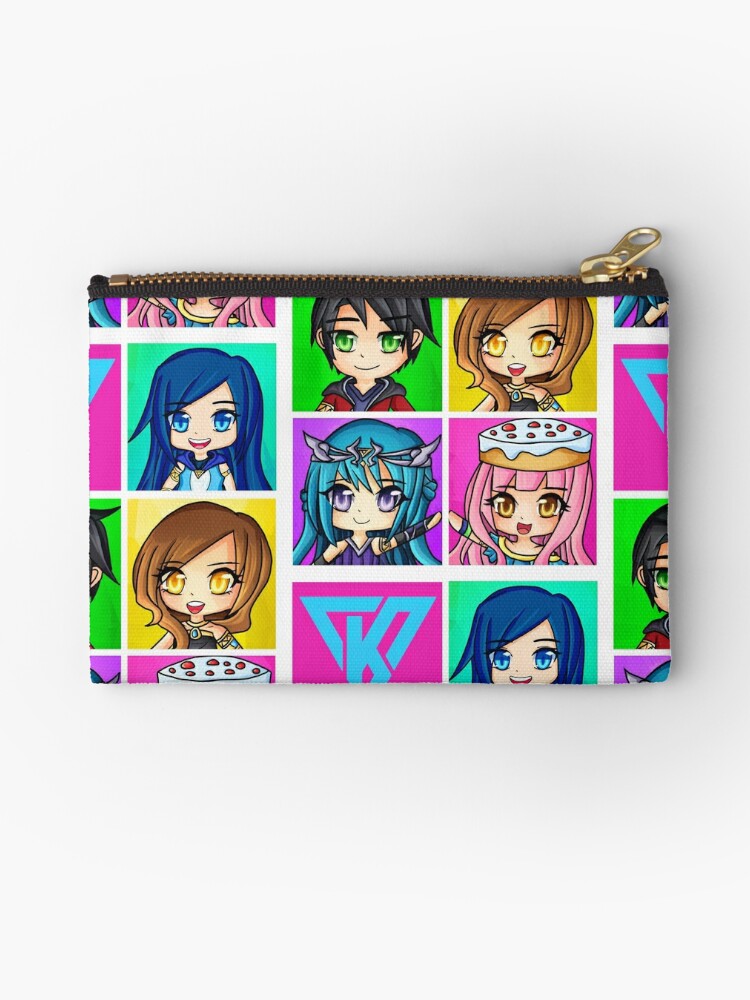 Funneh And The Krew Anime Style Zipper Pouch By Thebeatlesart - funnehcake roblox bloxburg family