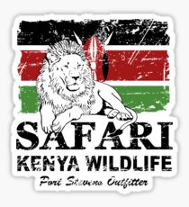 Kenya Lion Flag - Vintage Look Sticker