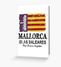 Majorca Flag - Vintage Look Greeting Card