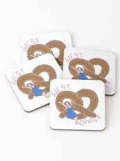 Crazy Ex Girlfriend West Covina Pretzel with Text Coasters