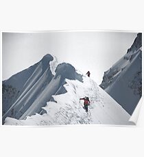 Climbers on der Mönch (4107 m), Switzerland Poster