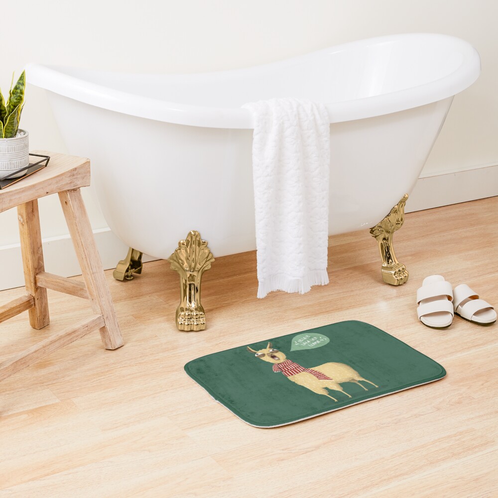 Christmas holiday Llama Bath Mat