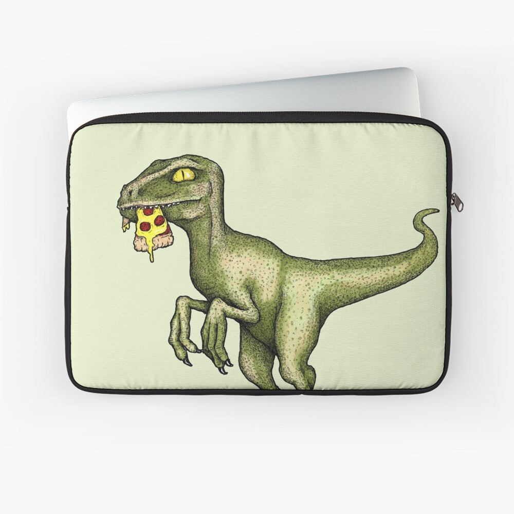 Raptor eating pizza Laptop Sleeve