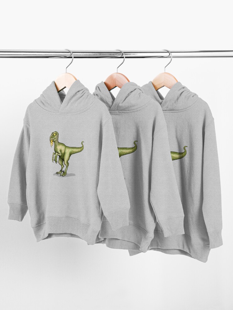 Alternate view of Raptor eating pizza Toddler Pullover Hoodie