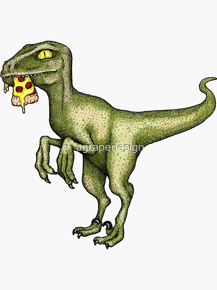 Raptor eating pizza by agrapedesign