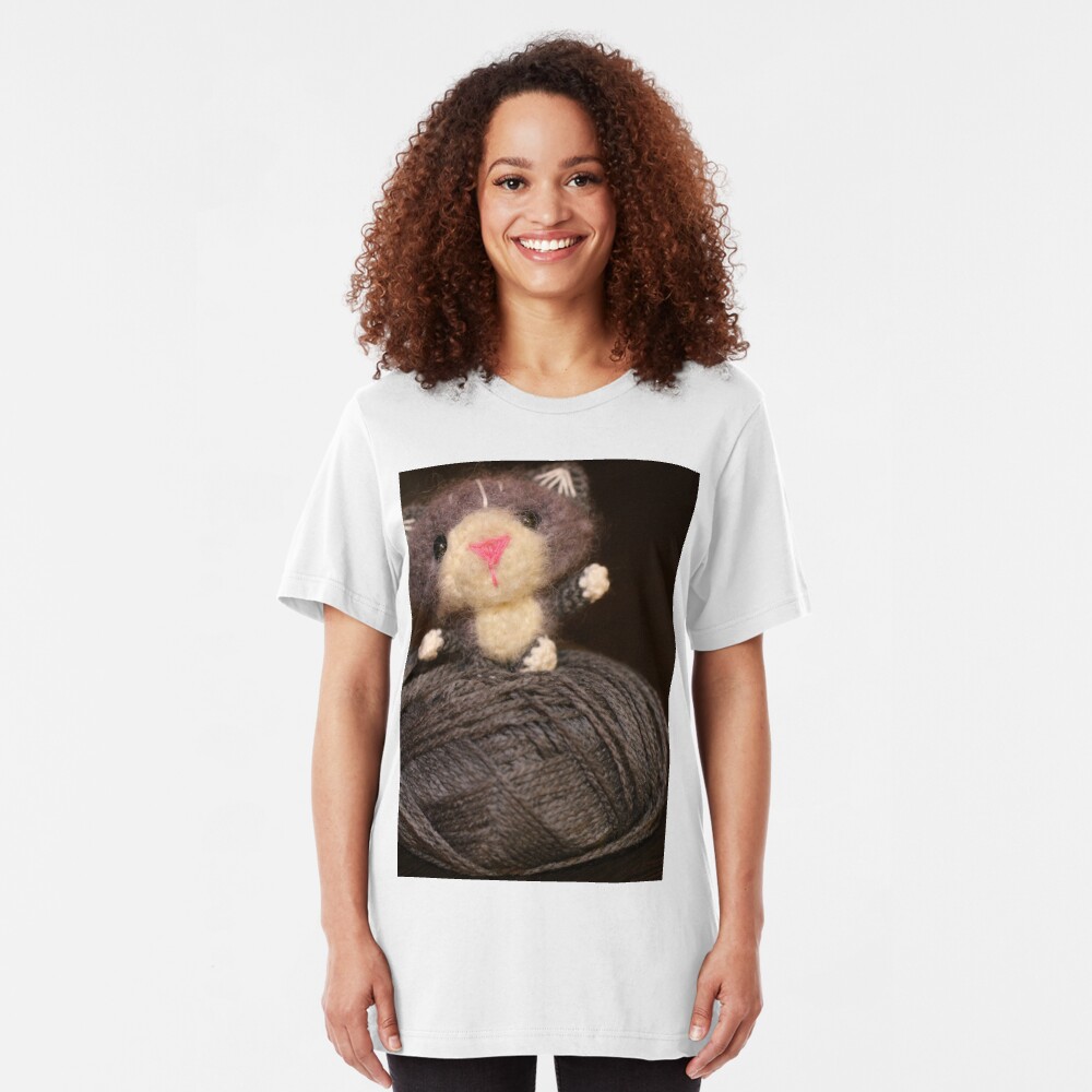 Fuzzy Cat Slim Fit T-Shirt