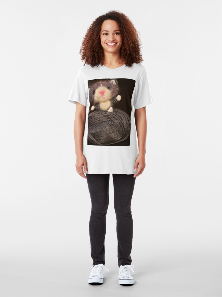 Alternate view of Fuzzy Cat Slim Fit T-Shirt