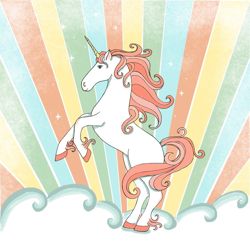 Pastel Rainbow Unicorn By Sunnyduran Redbubble