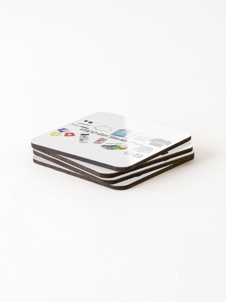 Alternate view of vsco girl starter pack, vsco girl packs Coasters (Set of 4)