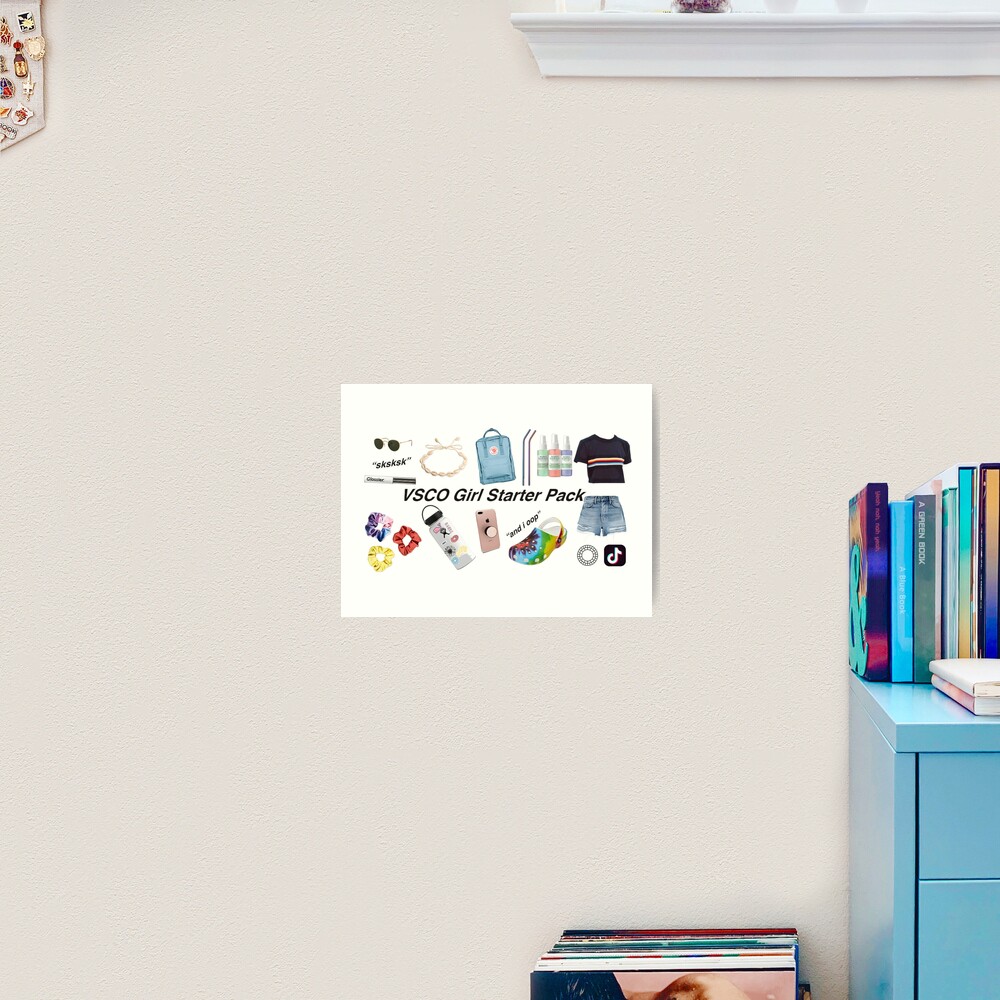 vsco girl starter pack, vsco girl packs Art Print