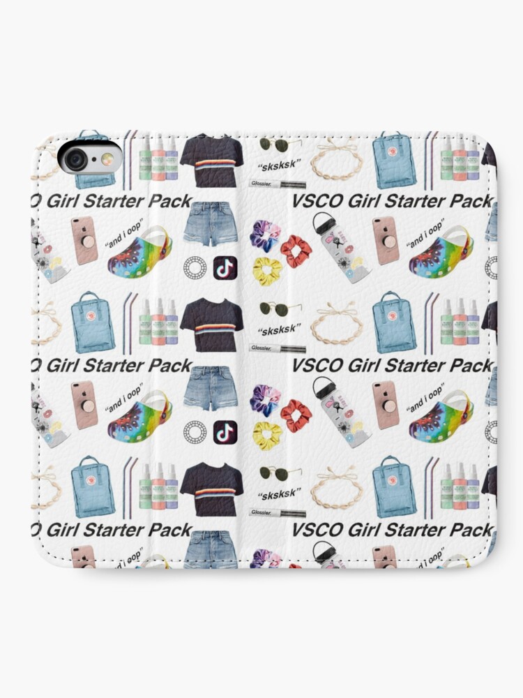 Alternate view of vsco girl starter pack, vsco girl packs iPhone Wallet