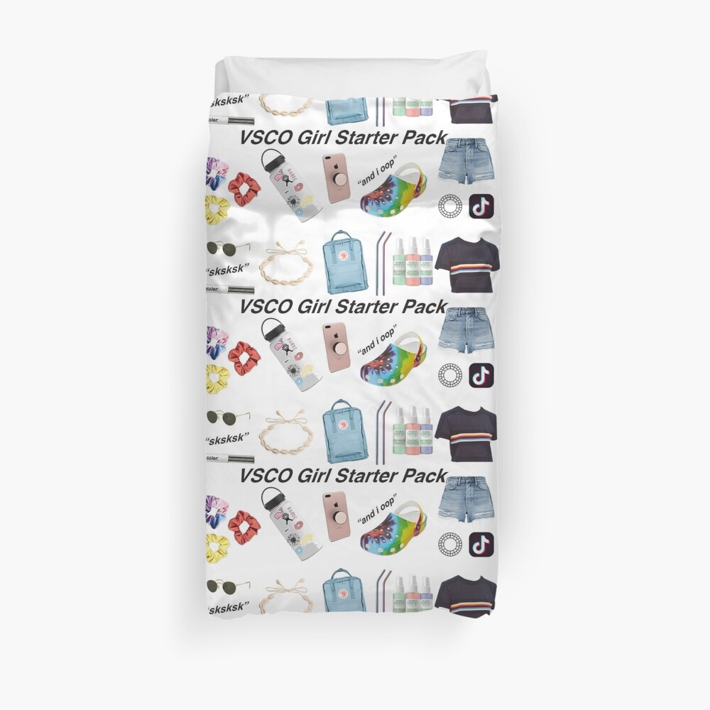 vsco girl starter pack, vsco girl packs Duvet Cover