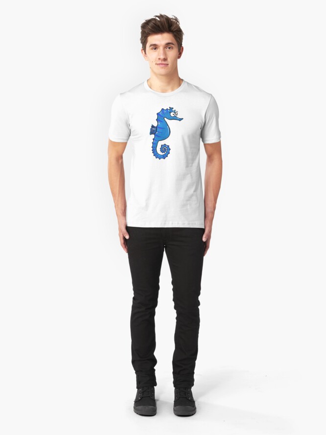 Alternate view of Seymour the Seahorse Slim Fit T-Shirt