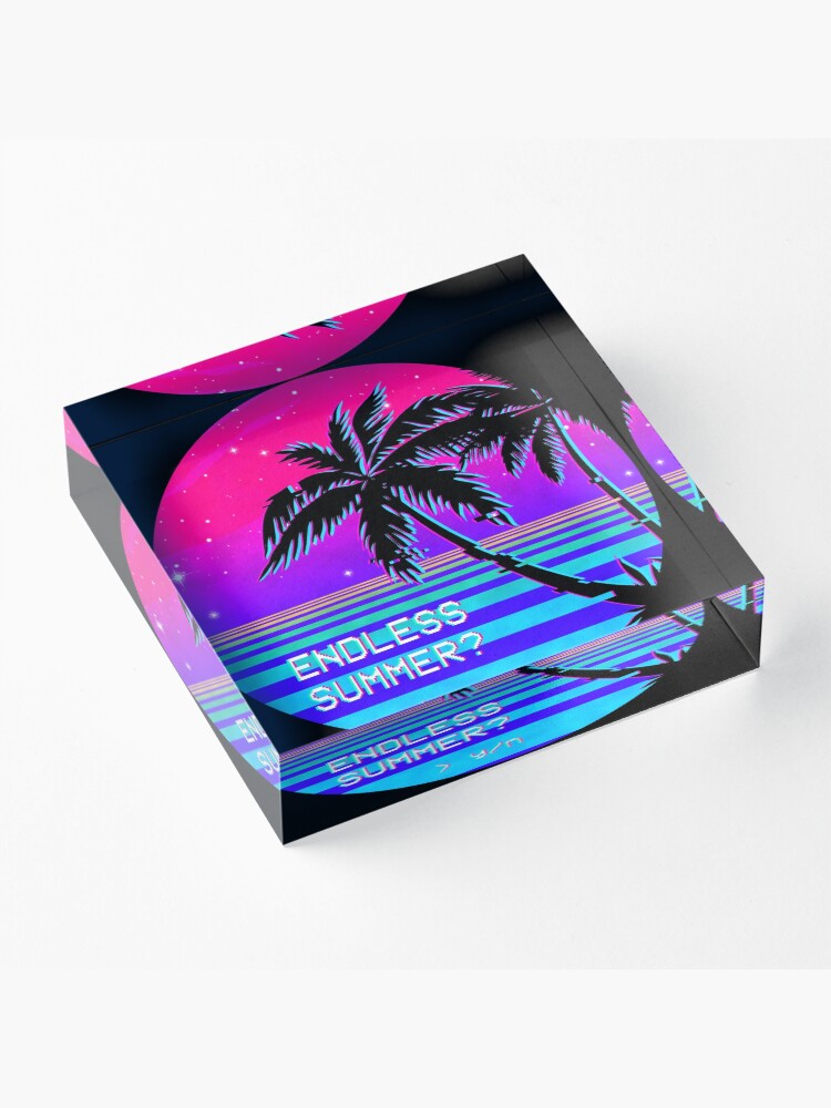 Alternate view of Endless Summer (Vaporwave) Acrylic Block