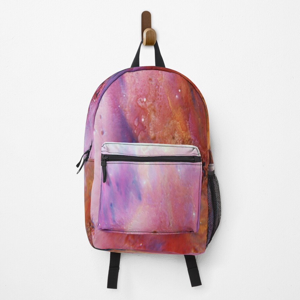 Abstract Marble Multicolor Pattern on a backpack