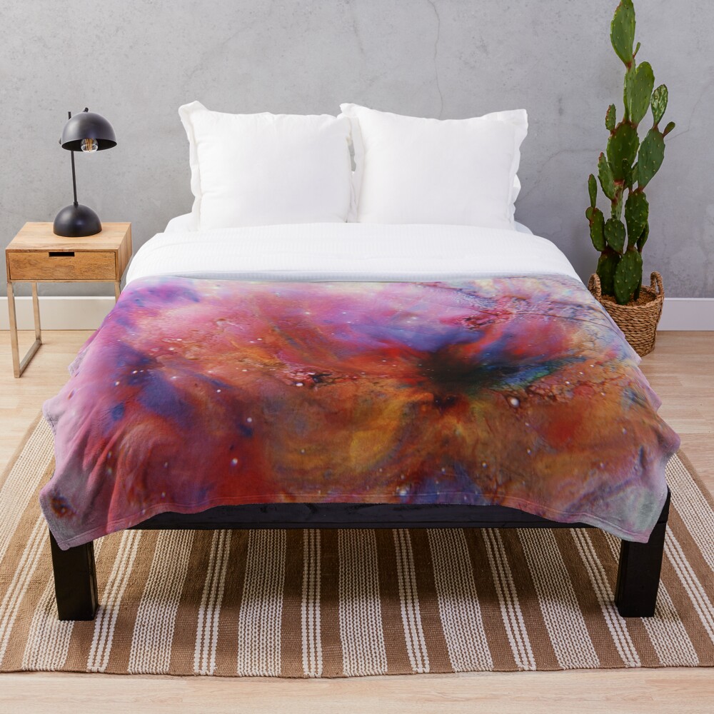 Abstract Marble Multicolor Pattern on a throw blanket