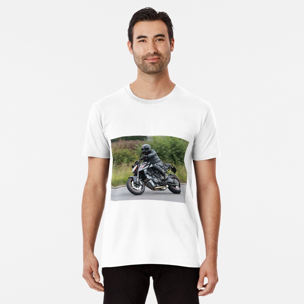 Black Motorbike on bend Premium T-Shirt