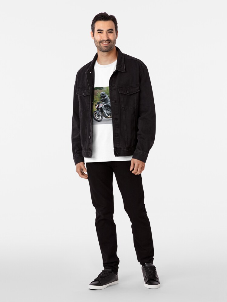 Alternate view of Black Motorbike on bend Premium T-Shirt