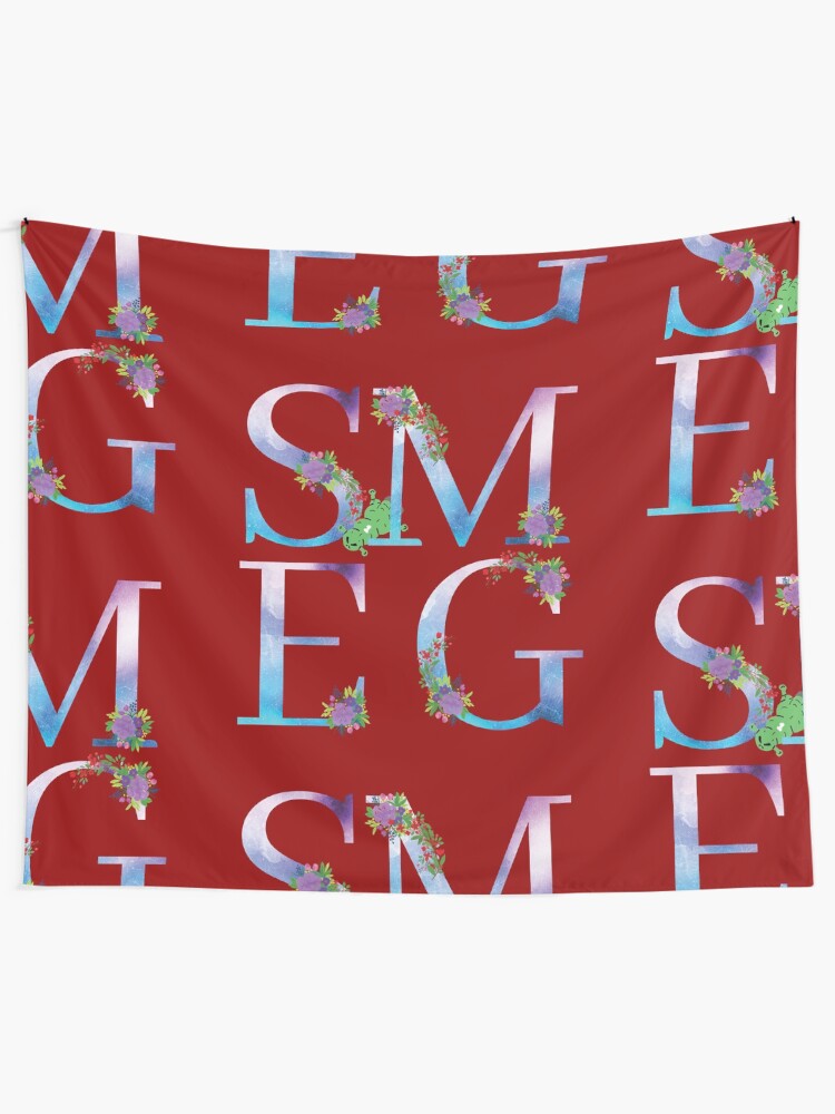 Alternate view of Watercolor Floral Monogram Smegged Up Tapestry