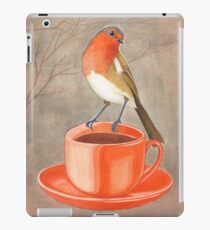Vinilo o funda para iPad amante del café pájaro robin