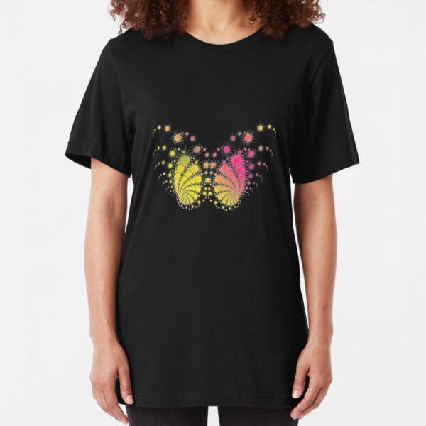 Rainbow Butterfly Slim Fit T-Shirt