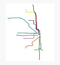 Chicago "L" Map Photographic Print