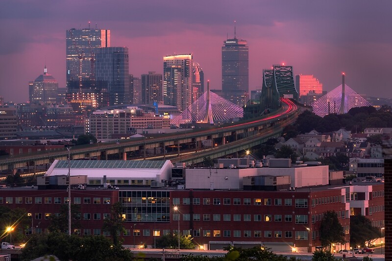 "Summer Sunset, Boston" by mattmacpherson | Redbubble