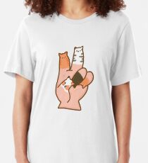 Katzenfinger Frieden Slim Fit T-Shirt