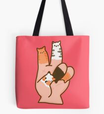 Cat Fingers Peace Tote Bag