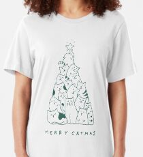 merry catmas tree cat Slim Fit T-Shirt