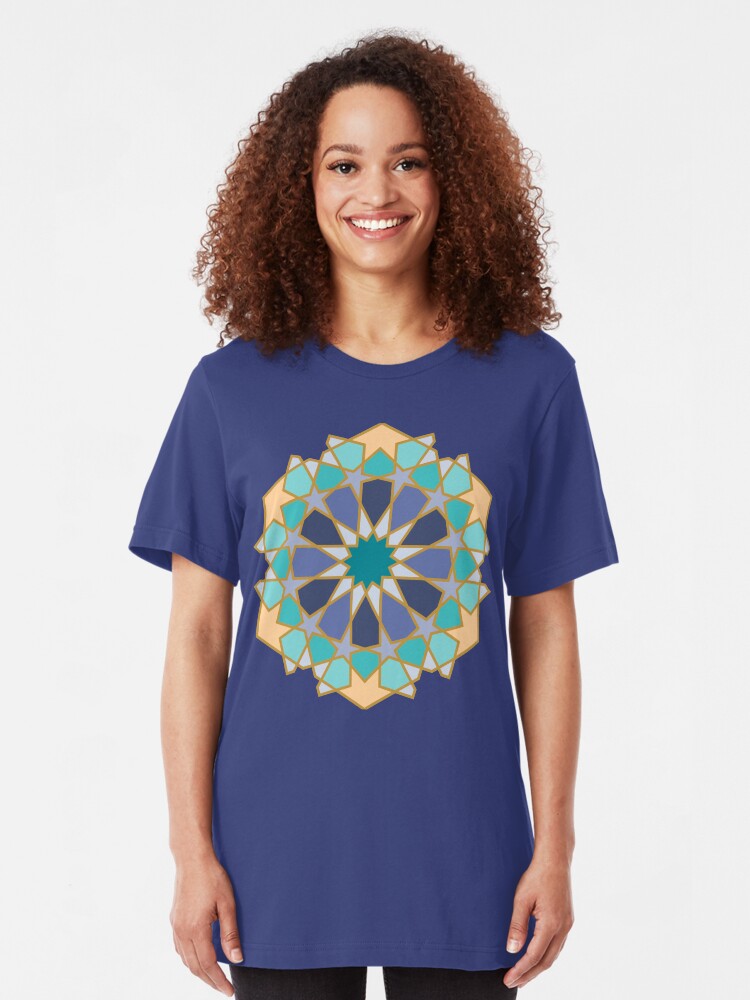 Alternate view of Geometric Pattern: Arabic Tiles: Dream Slim Fit T-Shirt